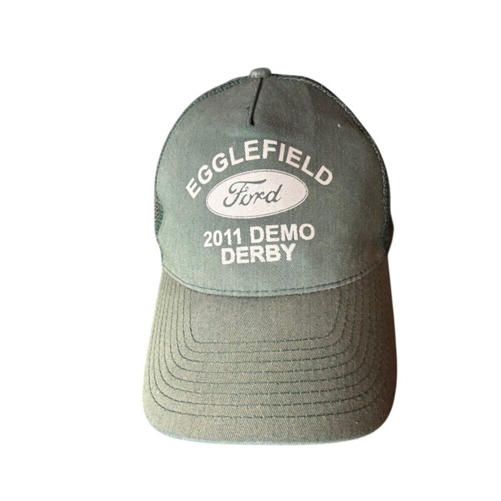Ford Demolition Derby Egglefield Dad Hat Trucker Cap Adjustable Green Mesh
